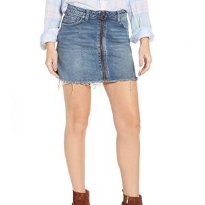 Free People We The Free Zip it Up Denim Mini Skirt size 26